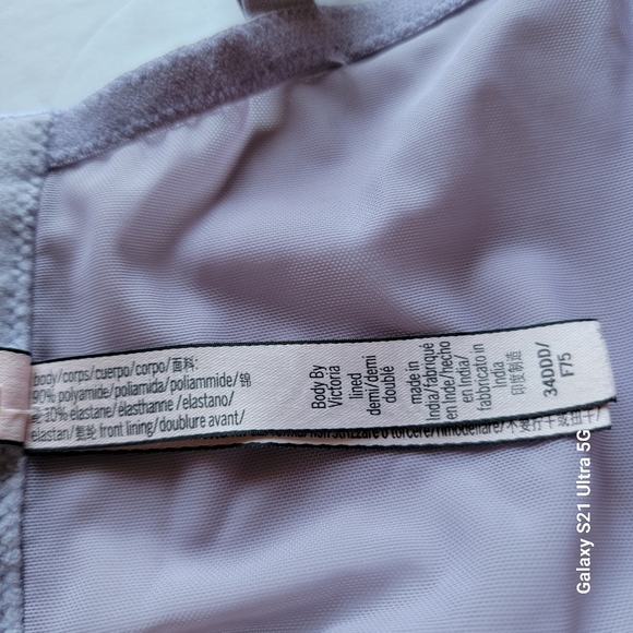 Victoria's Secret Body By Victoria Lined Demi Violet Lace Size 34DDD - Picture 5 of 14